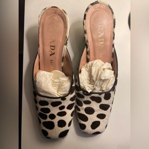 Prada Pony Hair Spotted Mules - UGC